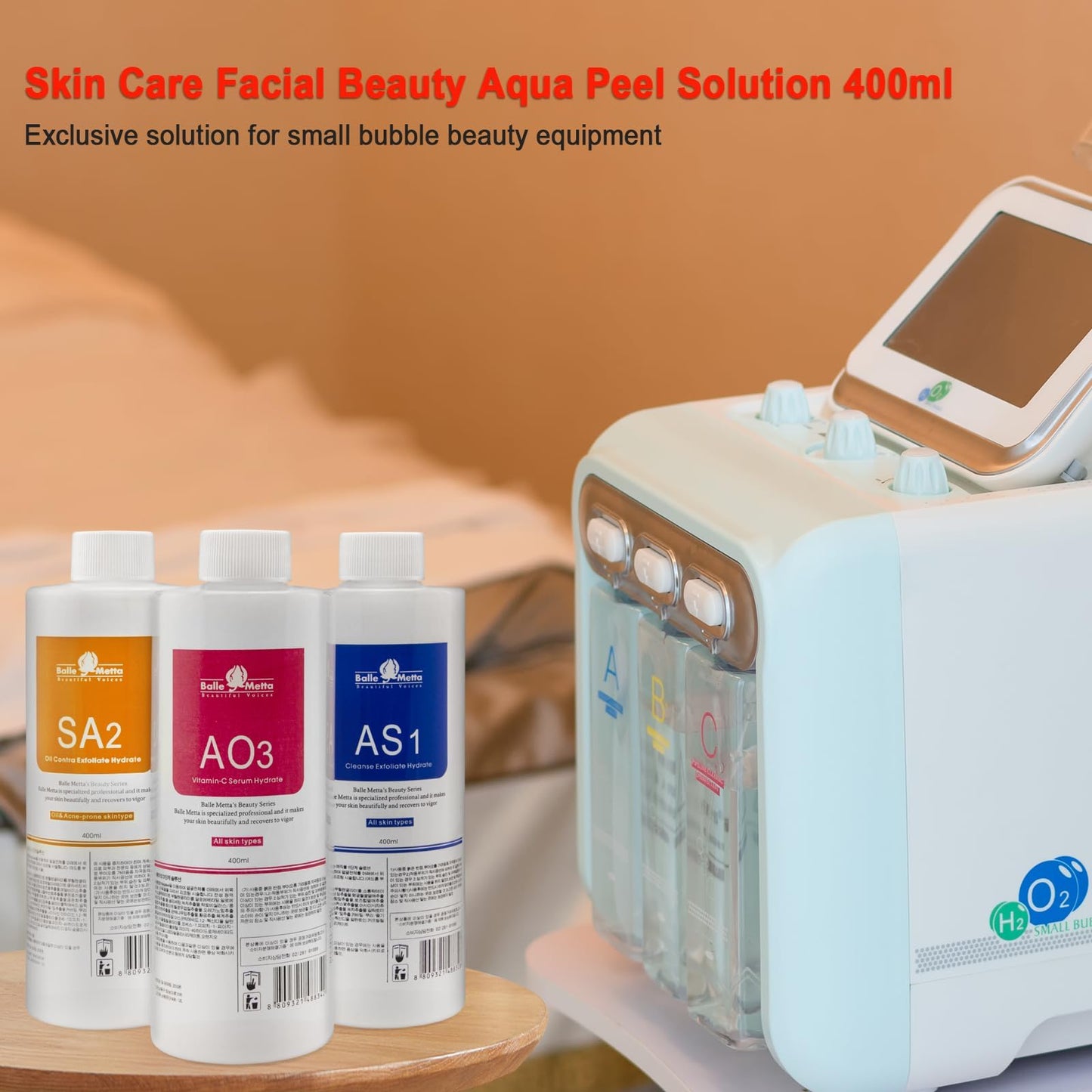 Elitzia Aqua Peel Solution Facial Aquapeel serum Skin Care AS1 SA2 AO3 Facial Dermabrasion Machine Face Cleansing Moisturizing 14.1Fl.oz Set Of 3