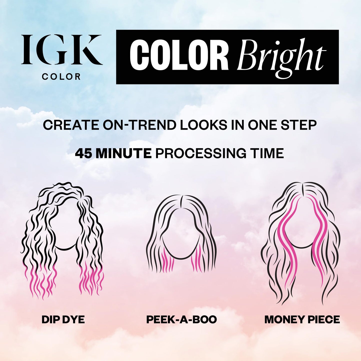 IGK Color Bright One Step Bleach & Color Kit for Accent Pieces GREEN ENVY - Pale Green | One-Step Color Processing + Replenishes + Hydrates | Vegan +
