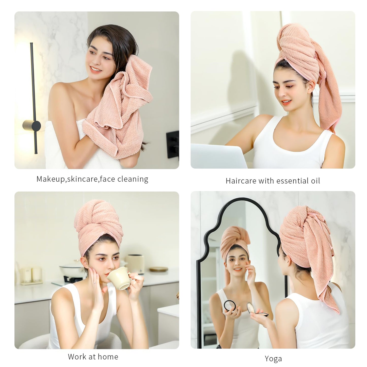 Laojbaba Microfiber Hair Towel Quick Dry Hair Towel Hair Drying Towels Suitable for All Kinds of Hair Ultra Absorbent Long and Thick Hair 20X40inch Beauty and Personal Care Laojbaba