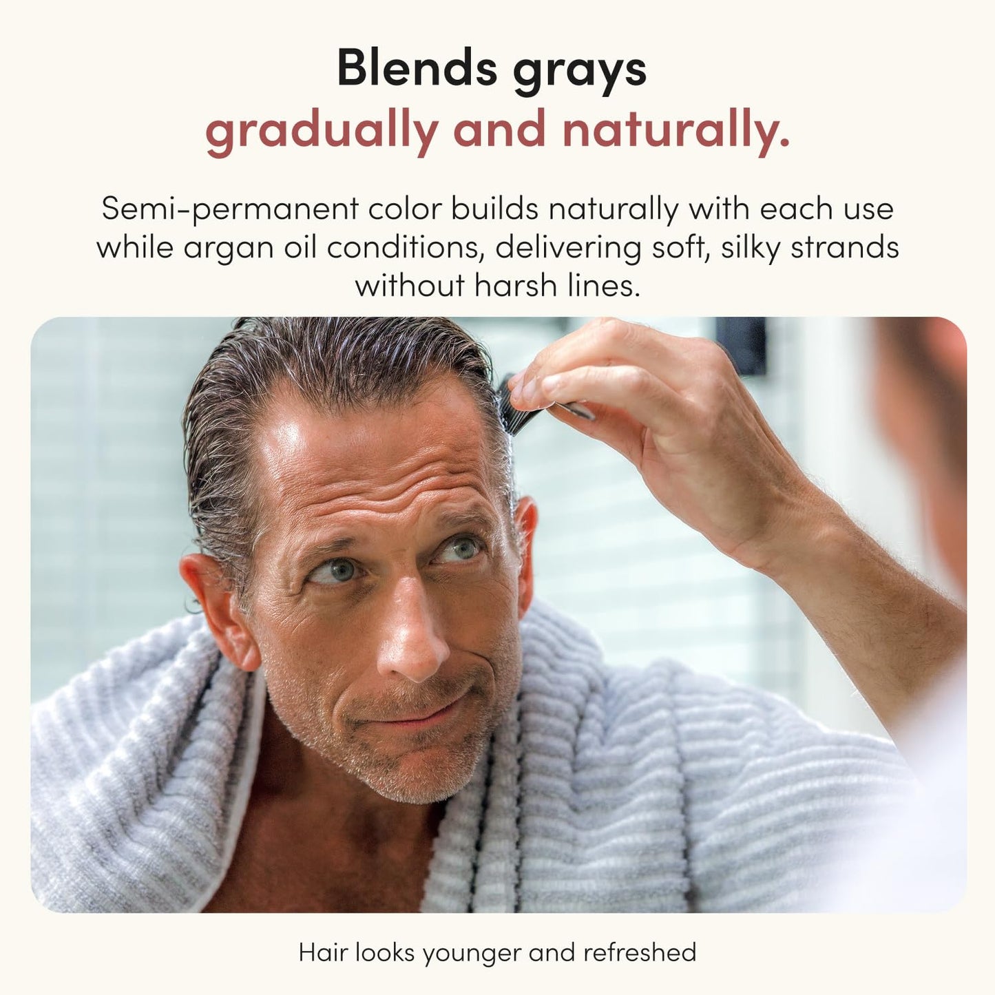 hims Under Cover Hair Color & Conditioner - With Argan Oil - Semi-Permanent In-Shower Hair Dye - Blends Grays Naturally - Sulfate-Free & Cruelty-Free