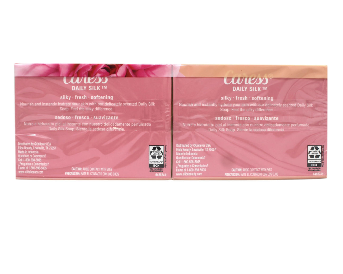 Caress Daily Silk Moisturizing Soap, White Peach & Orange Blossom, 3.75 oz 6 Bars - 3 Pack