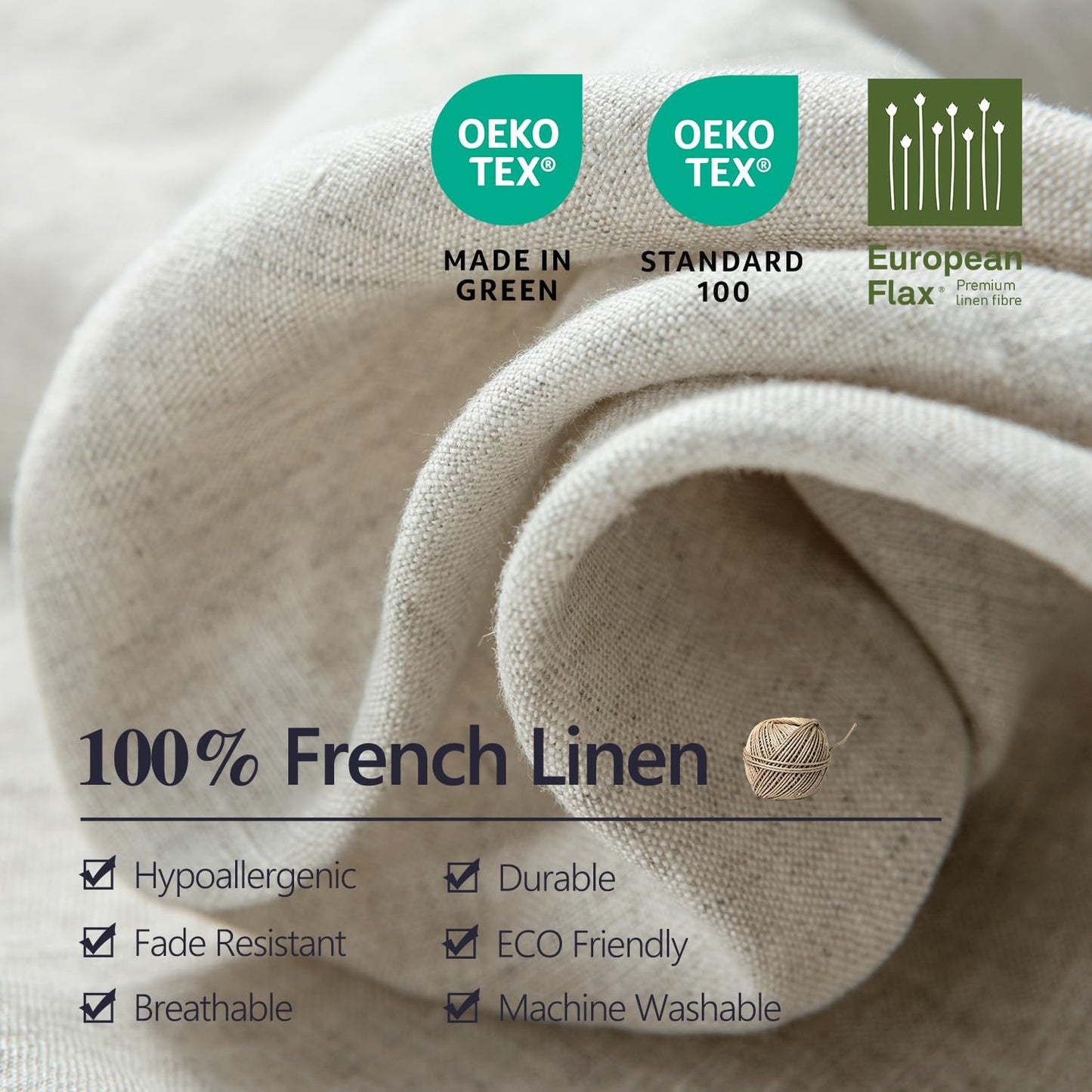S VICTORY SYMBOL 100% Organic French Linen Bed Sheets Queen Size,Stone Washed Flax 4PCS Sheets Set(1 Flat Sheet+1 Fitted Sheet+2 Pillow Cases)