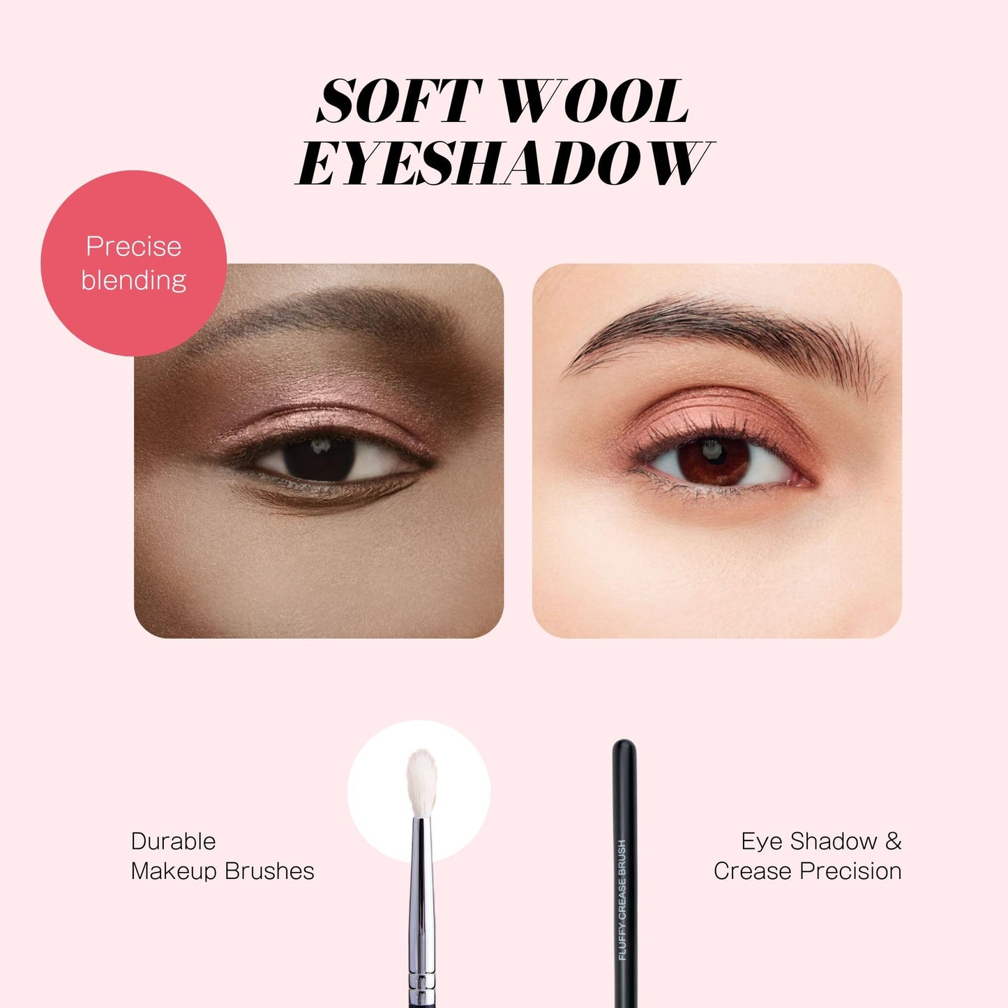 Younique Fluffy Crease Brush for Eye Makeup | Soft Synthetic Eyeshadow Blending Brush | Durable Eye Shadow Brush for Crease Precision | Lightweight