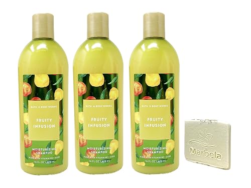 Bath & Body Works Fruity Infusion - 3 Pack Of Moisturizing Shampoo with a Natural Oats Sample Soap