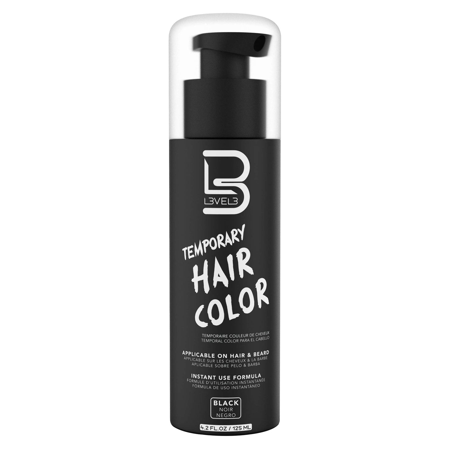 L3 - Temporary Beard Color - Full Beard in Minutes - Easy to Apply and No Mixing Required - Level 3 Natural Looking Black Dye