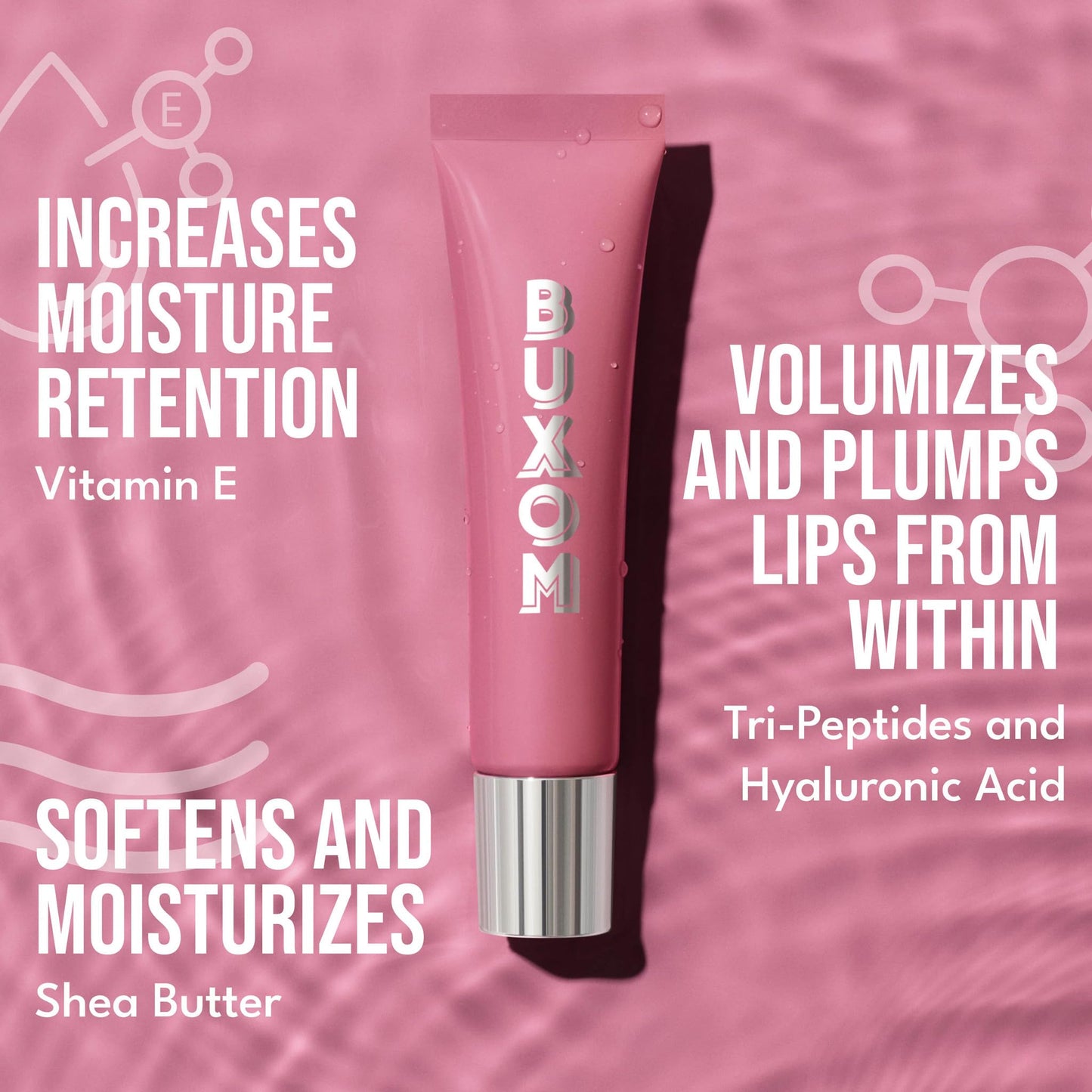 Buxom Power-Full Plumping Peptide Lip Tint, High-Shine Peptide Lip Treatment Balm for 36HR Hydration & Fuller-Looking Lips, Caramel Glaze