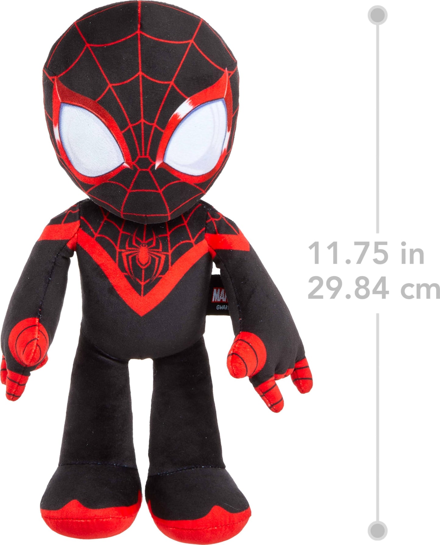 Mattel Marvel Plush Talkers Soft Toy, 11.75-Inch Miles Morales Figure with 10 Sounds & Phrases