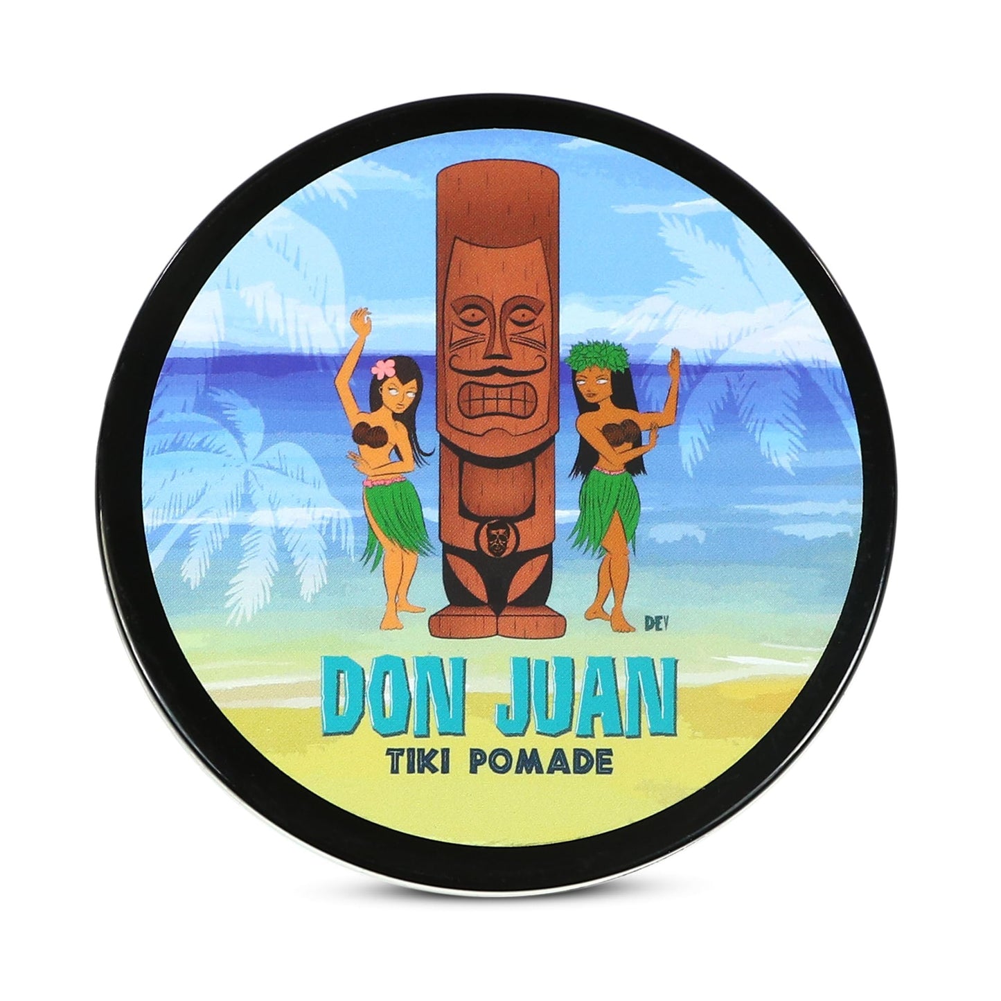 Don Juan Tiki Pomade | Water Based | High Hold | Medium Shine | Natural Plant Extracts and Ocean Minerals | Mai Tai Tropical Scent, 4 oz