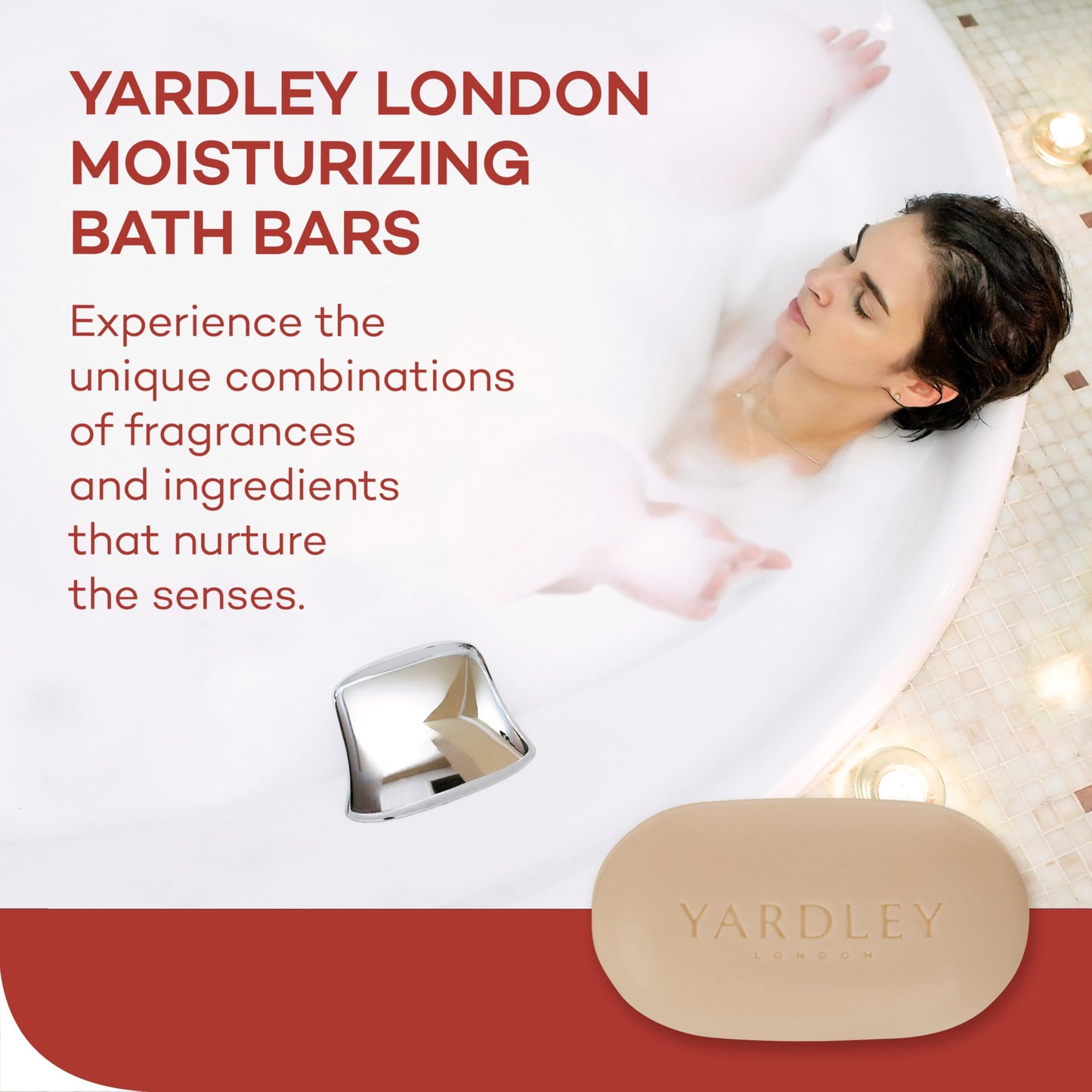 Yardley London Nourishing Bath Soap Bar Cocoa Butter, Helps Soften Dry Skin with Pure Cocoa Butter, Shea Butter & Vitamin E, 4.0 oz Bath Bar, 1 Soap