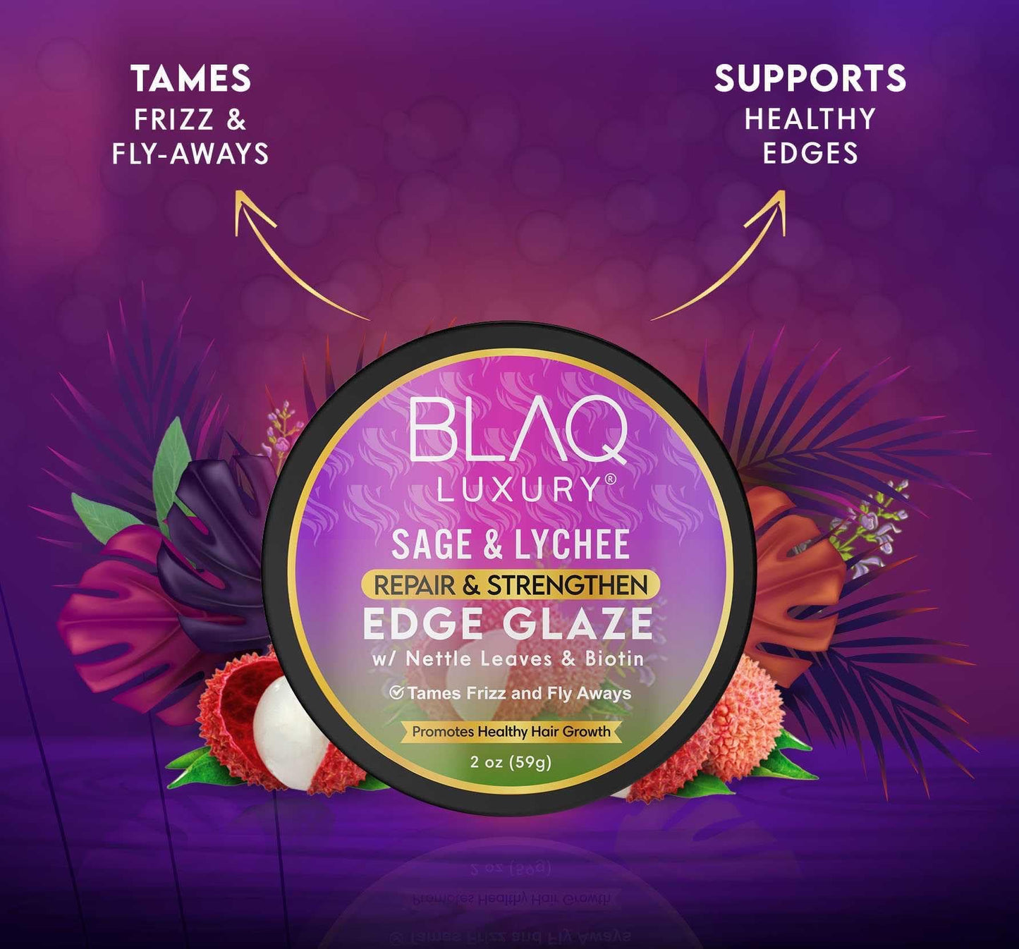 Blaq Luxury Sage & Lychee Repair and Strengthen Edge Glaze - 2oz