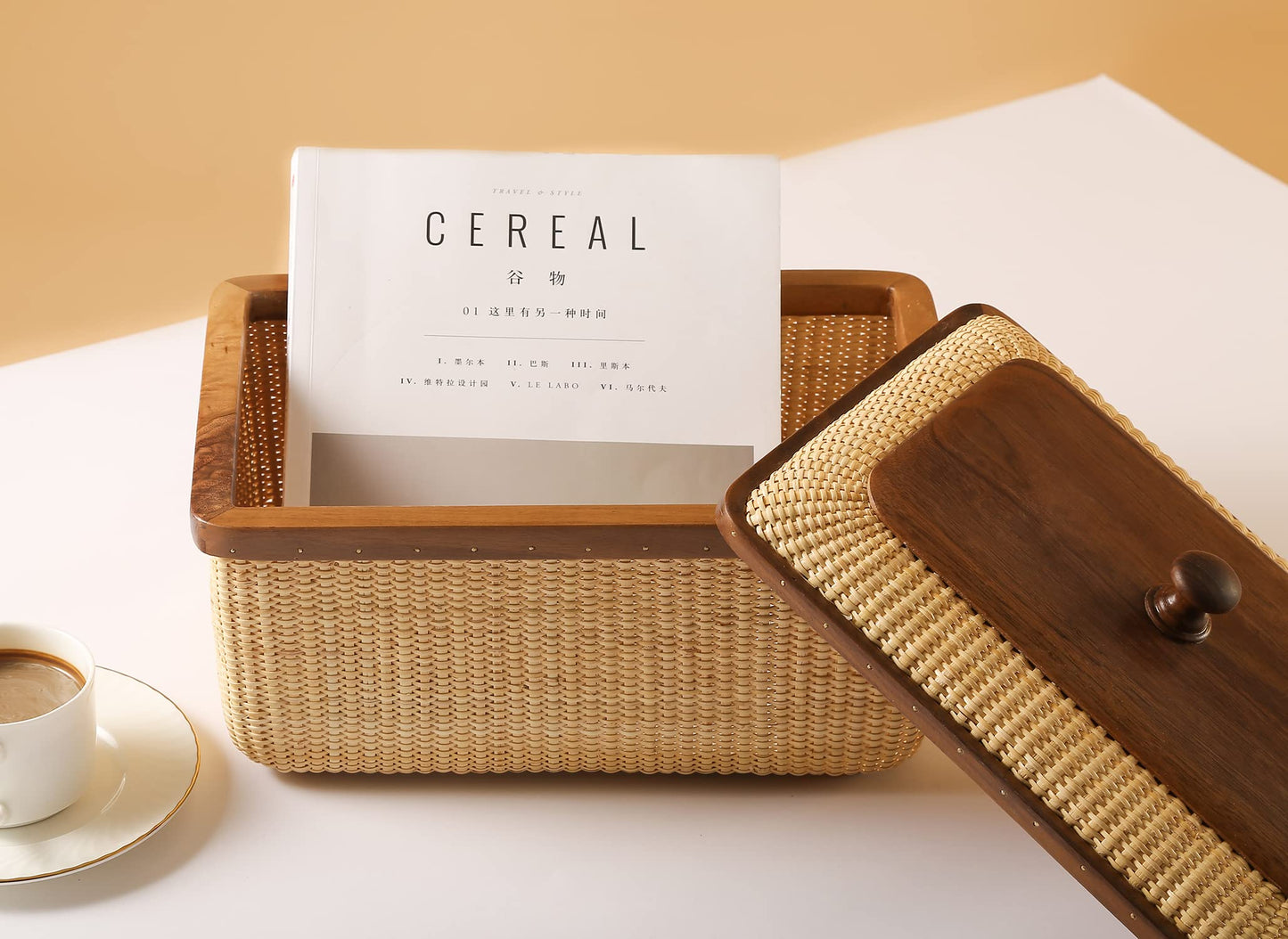 Teng Jin Rectangular with Lid Handmade Nantucket basket Cane staves finely-woven home-storage-baskets-and-containers Arts,Decorative Storage Baskets…