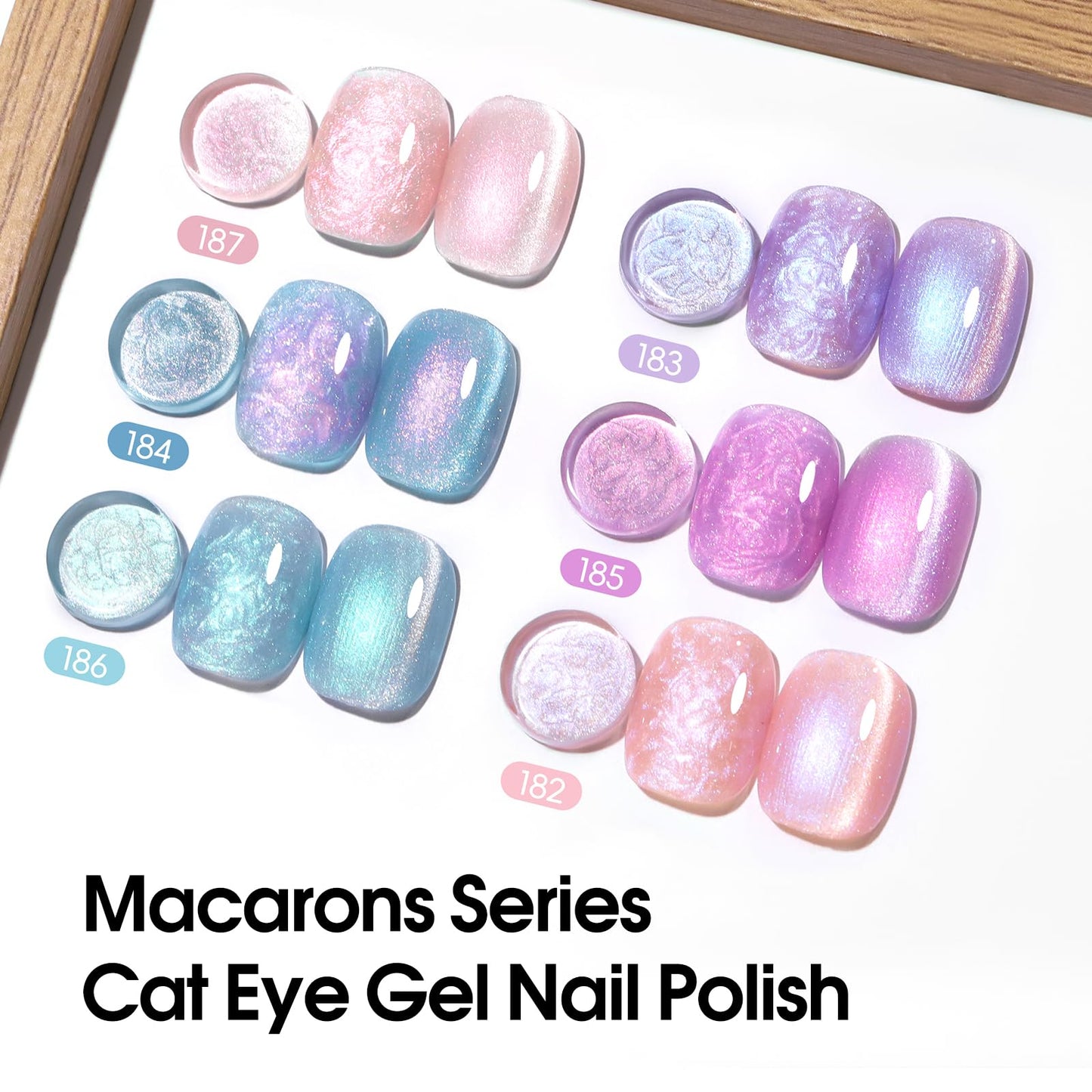 PEACECOLOR Cat Eye Gel Nail Polish Magnetic Shimmer Pearl Nail Polish with Magnet 6 Colors Summer Cateye Gel Polish Iridescent Chrome Mermaid Drawing Beauty and Personal Care PEACECOLOR