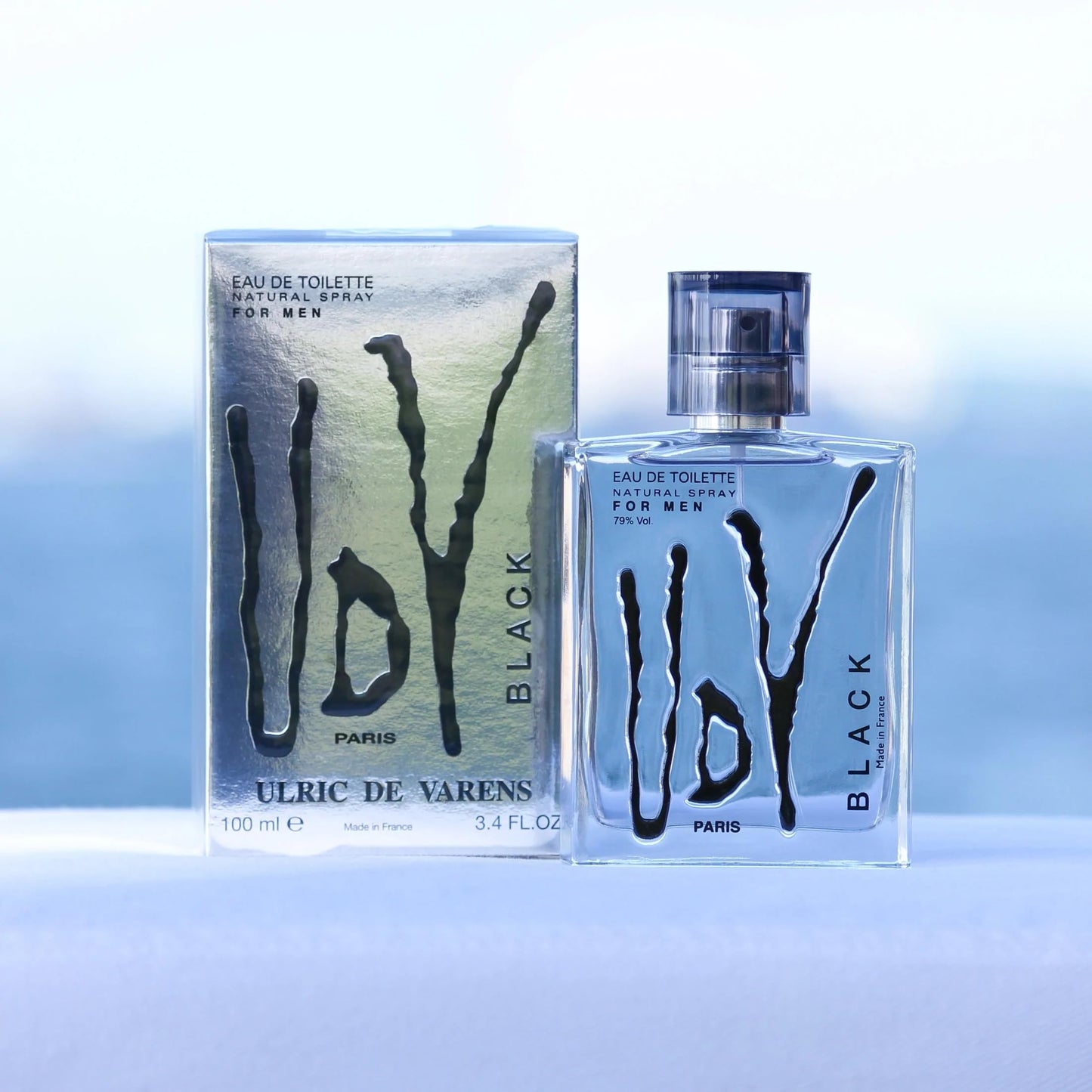 Ulric De Varens BLACK - Eau De Toilette for Men - Modern, Classic, Citrusy Scent - Woody, Adventurous Notes of Bergamot, Green Apple, White Flower