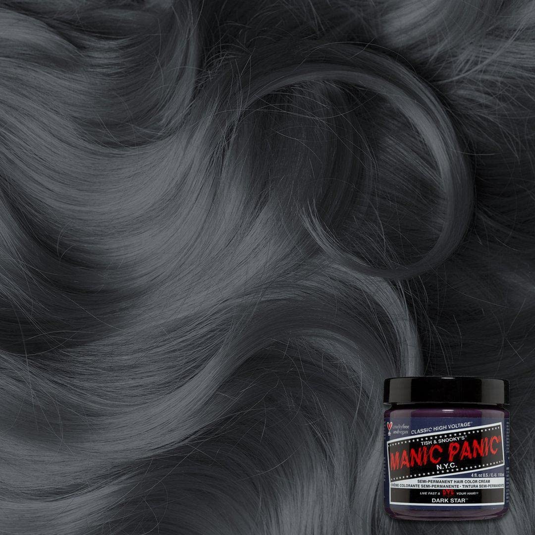 MANIC PANIC Classic Dark Star Semi Permanent Hair Color - Deep Grey Hair Dye for Women & Men That Lasts 4-6 Weeks - Vegan, Ammonia & Cruelty-Free