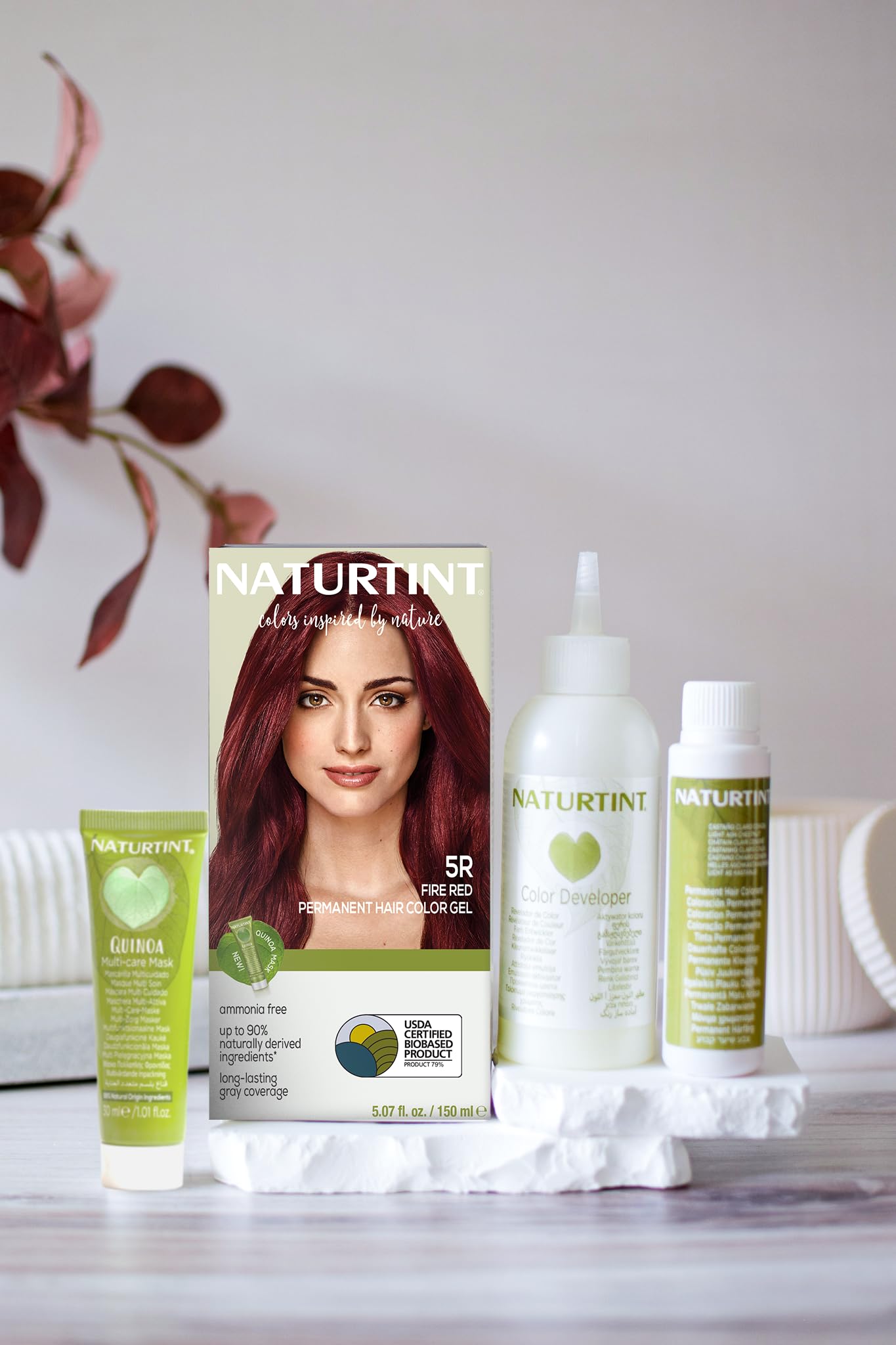 Naturtint 5R Fire Red Permanent Hair Color (Pack of 1), Ammonia Free, Vegan, Cruelty Free, up to 100% Gray Coverage, Long Lasting Results (Packaging