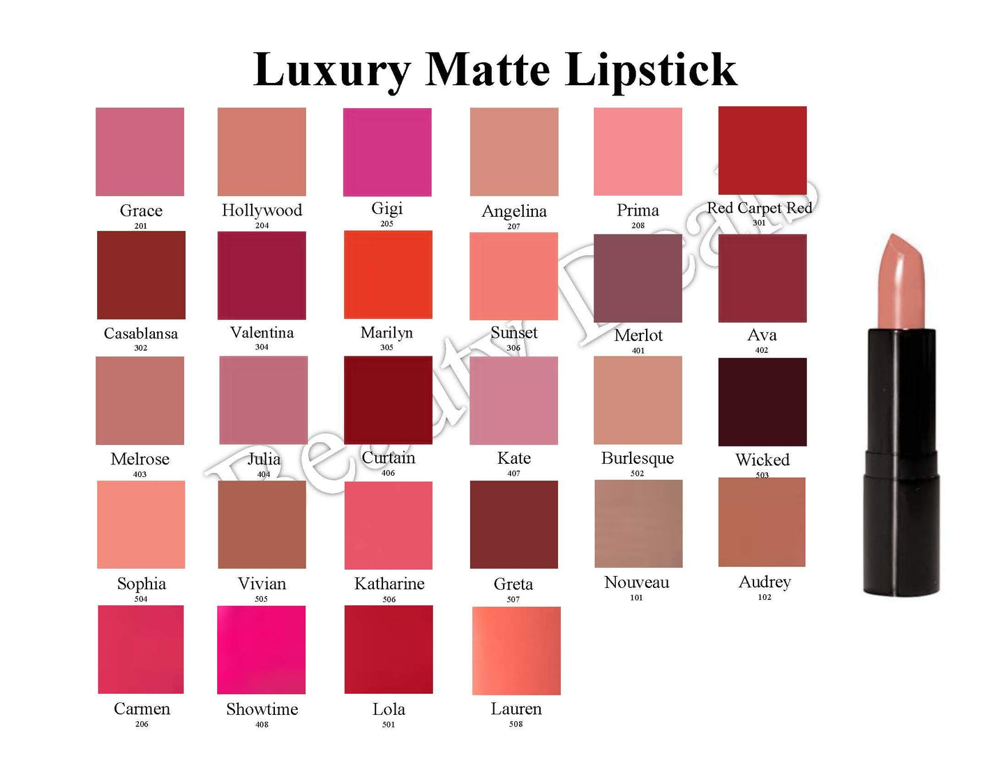 Beauty Deals Luxury Matte Lipstick Luxurious Hydrated Creamy Lipstick (Carmen)