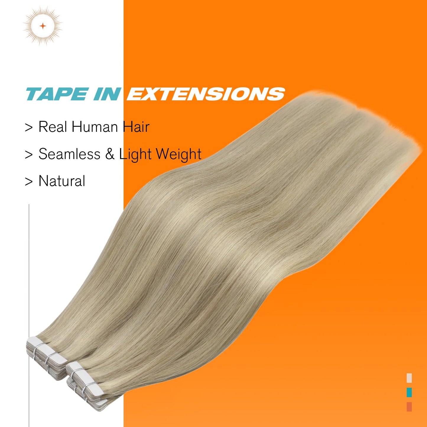 Sunny Hair Tape in Hair Extensions Real Human Hair Invisible Remy Hair Extensions Tape ins for Women Golden Blonde Highlight Medium Blonde 22 inch Beauty and Personal Care Sunny Hair