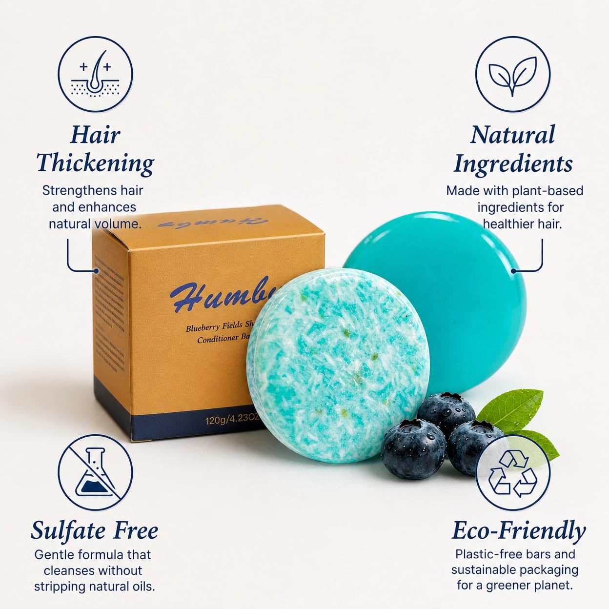 Biotin Shampoo and Conditioner Set for Thinning Hair, Volumizing Hair Growth Shampoo for Women & Men, Sulfate Free Rosemary & Blueberry Hair Care
