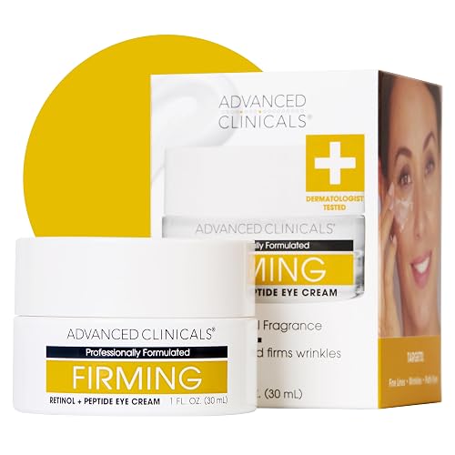 Advanced Clinicals Advanced Retinol Eye Balm + Peptides Face Moisturizer Cream | Visible Anti Aging Under Eyes Cream Improves Appearance Of Wrinkles