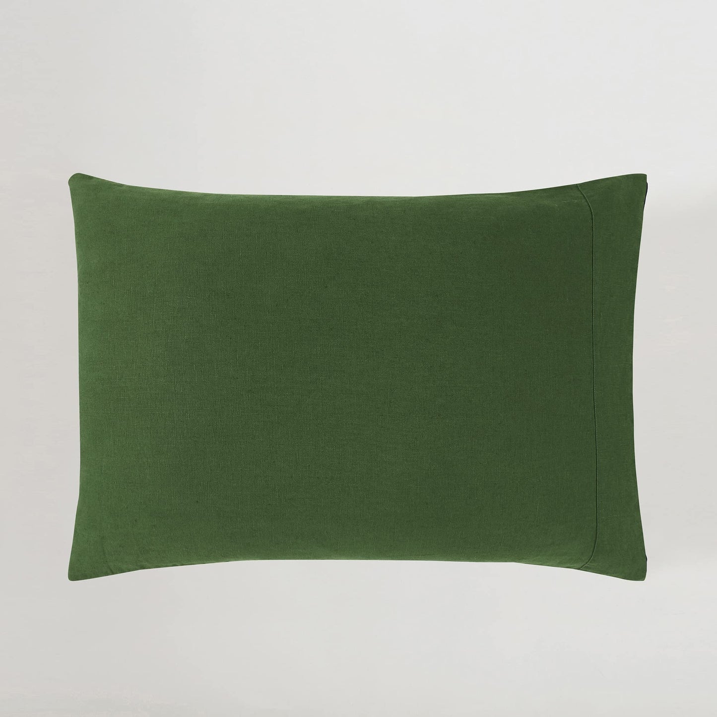 SIJO Premium Stone Washed 100% French Linen Pillowcases, 2-Pack, Small Batch Sourced from Normandy, Breathable and Durable (Forest, Queen)