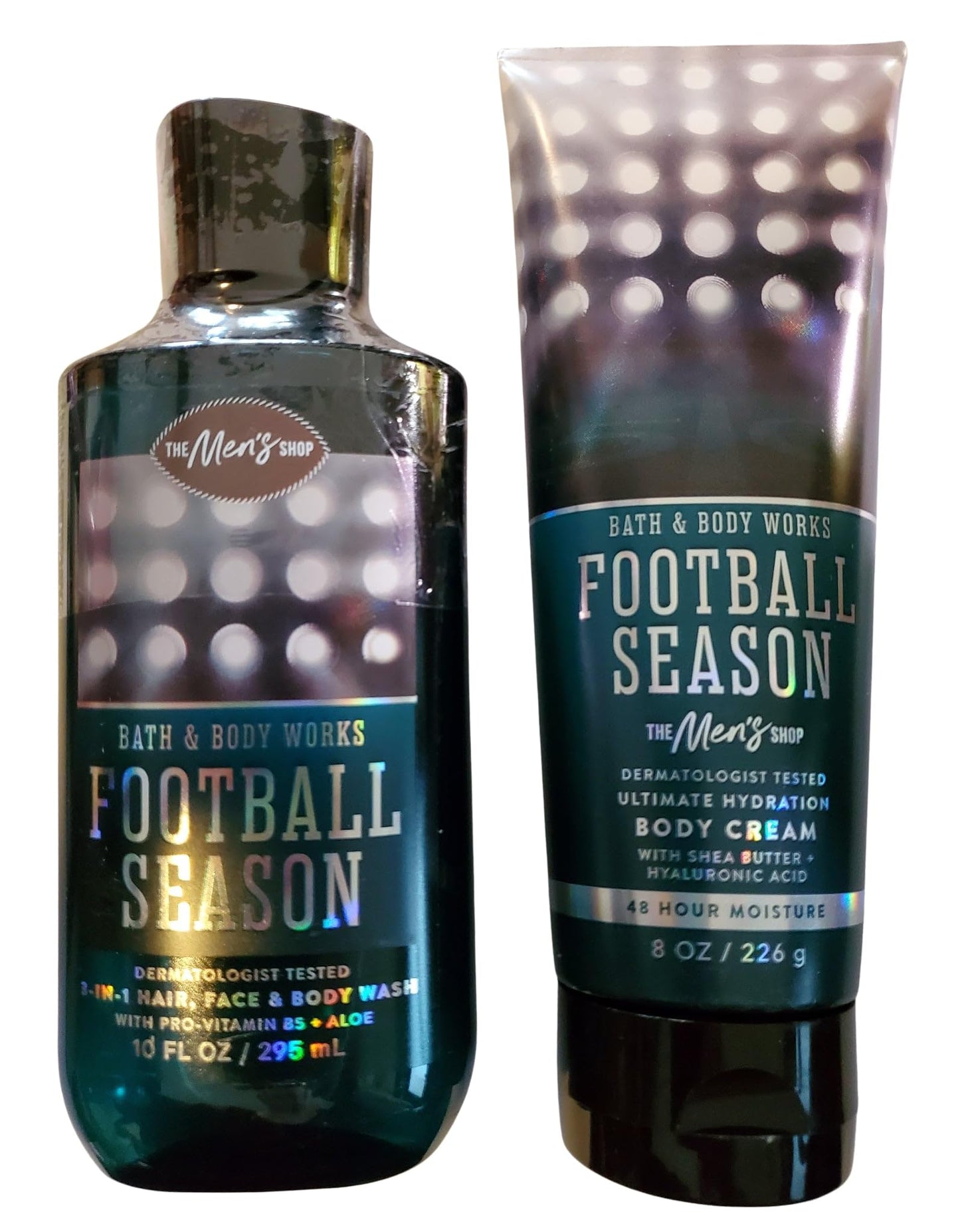 Bath & Body Works Men's Football Season 3-in-1 Hair, Face & Body Wash and Body Cream 2 Piece Set Beauty & Personal Care Bath & Body Works