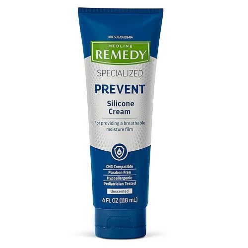 Medline Remedy Specialized Silicone Cream, Unscented (4 fl oz), Gentle Breathable Film for All Ages, Paraben-free and Hypoallergenic Skin Care