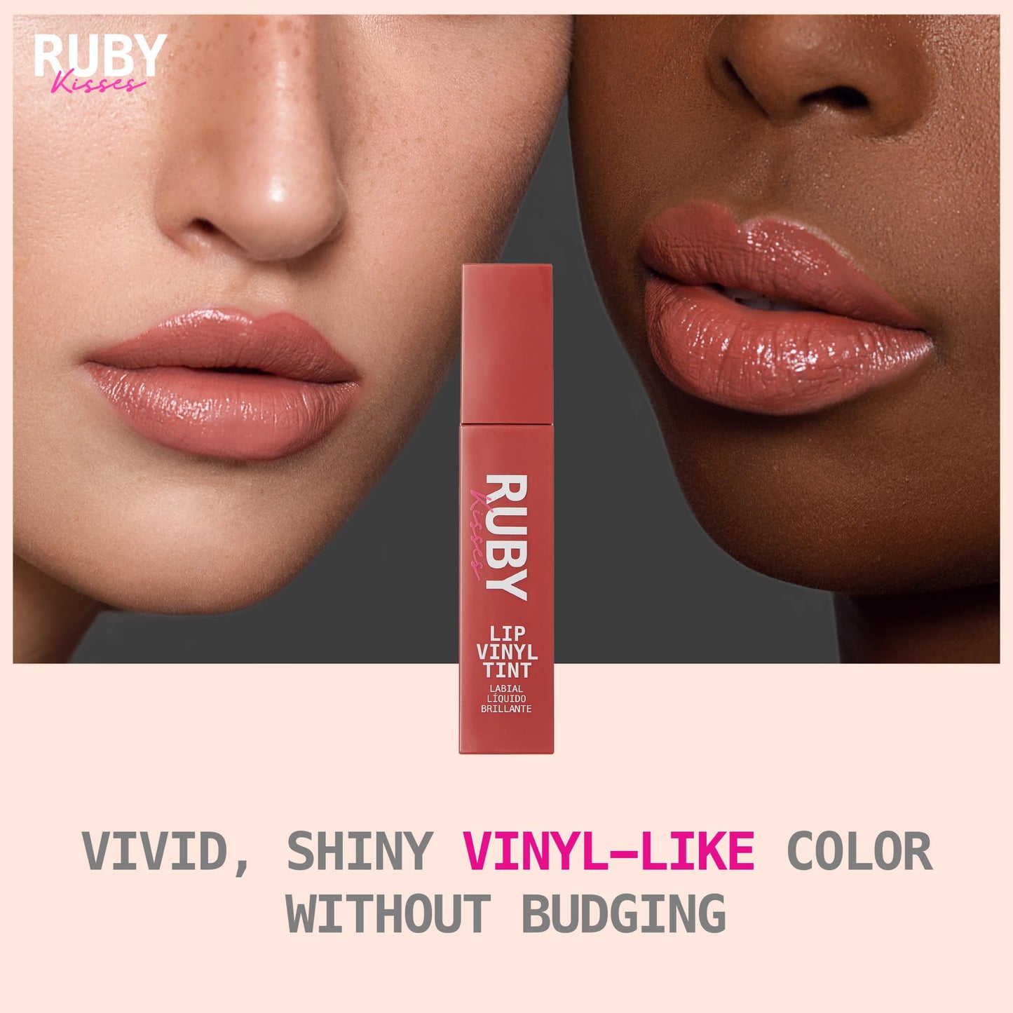 Ruby Kisses Lip Vinyl Tint - High-Pigment, Transfer-Proof, Smudge-Proof Liquid Lipstick, Soft-Satin Shine, Lightweight Makeup, Long-Lasting Lip-gloss