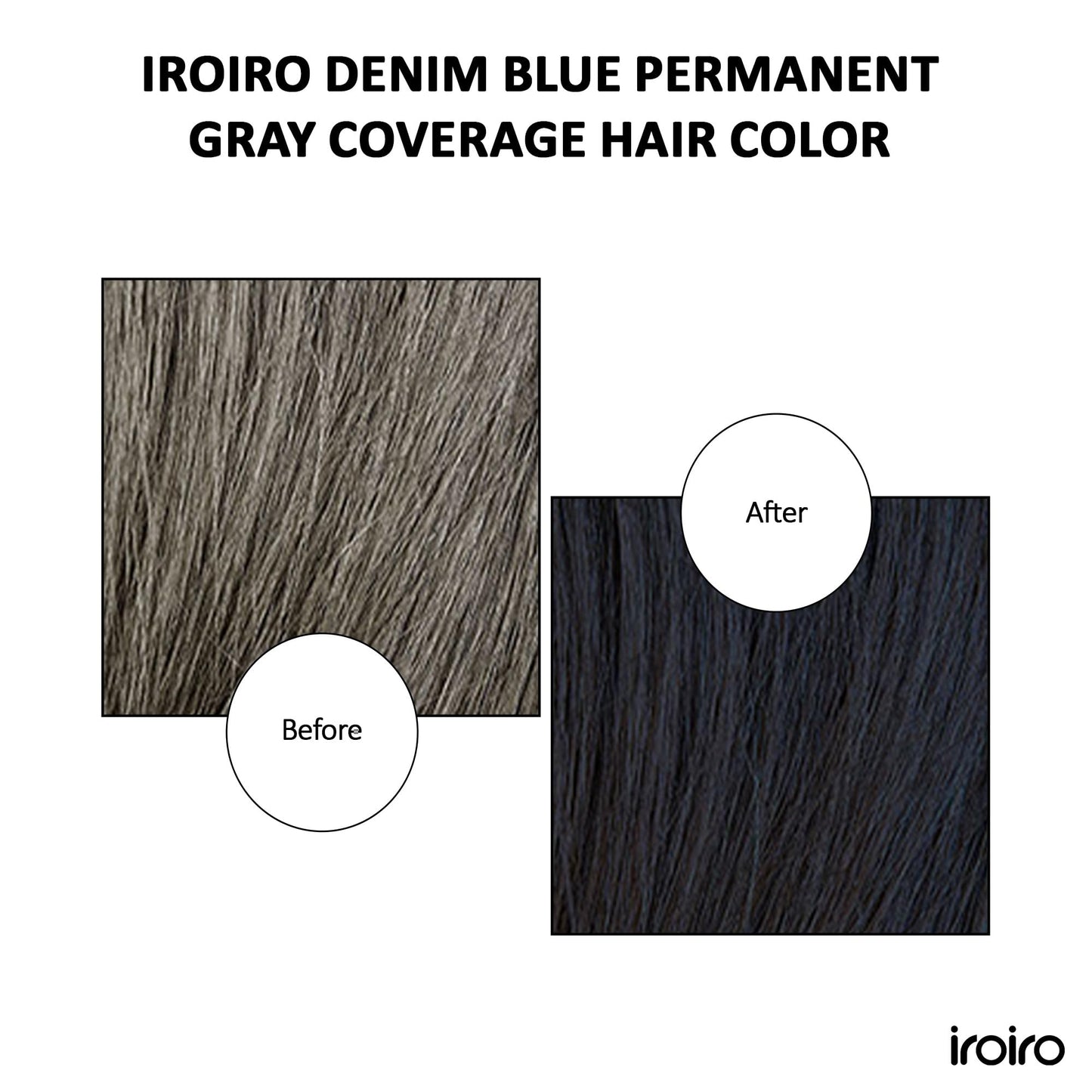 iroiro Permanent Gray Coverage Hair Color (Denim Blue, 4.72 oz)