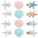 12 Pieces Shell Pearl Starfish Hair Clip Set, Catcan Seashell Hair Clips Starfish Alligator Clips for Women Headwear Styling Tools Accessories
