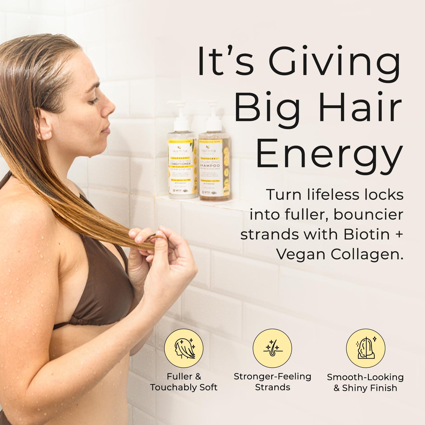 Tree To Tub Biotin Shampoo and Conditioner - Gentle Hair Thickening Shampoo and Conditioner for Fine Hair, Sensitive Scalp- Sulfate Free Shampoo