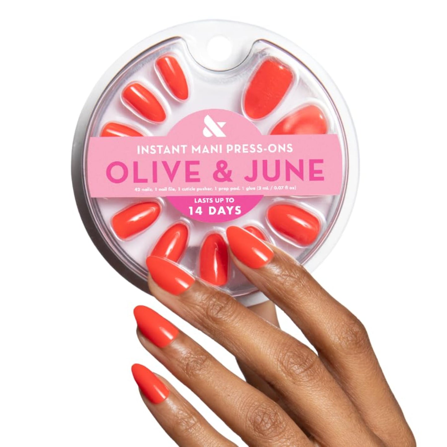 Olive & June Instant Mani Press-On Nails, Lava, Medium, Square Beauty and Personal Care Olive & June Default Title