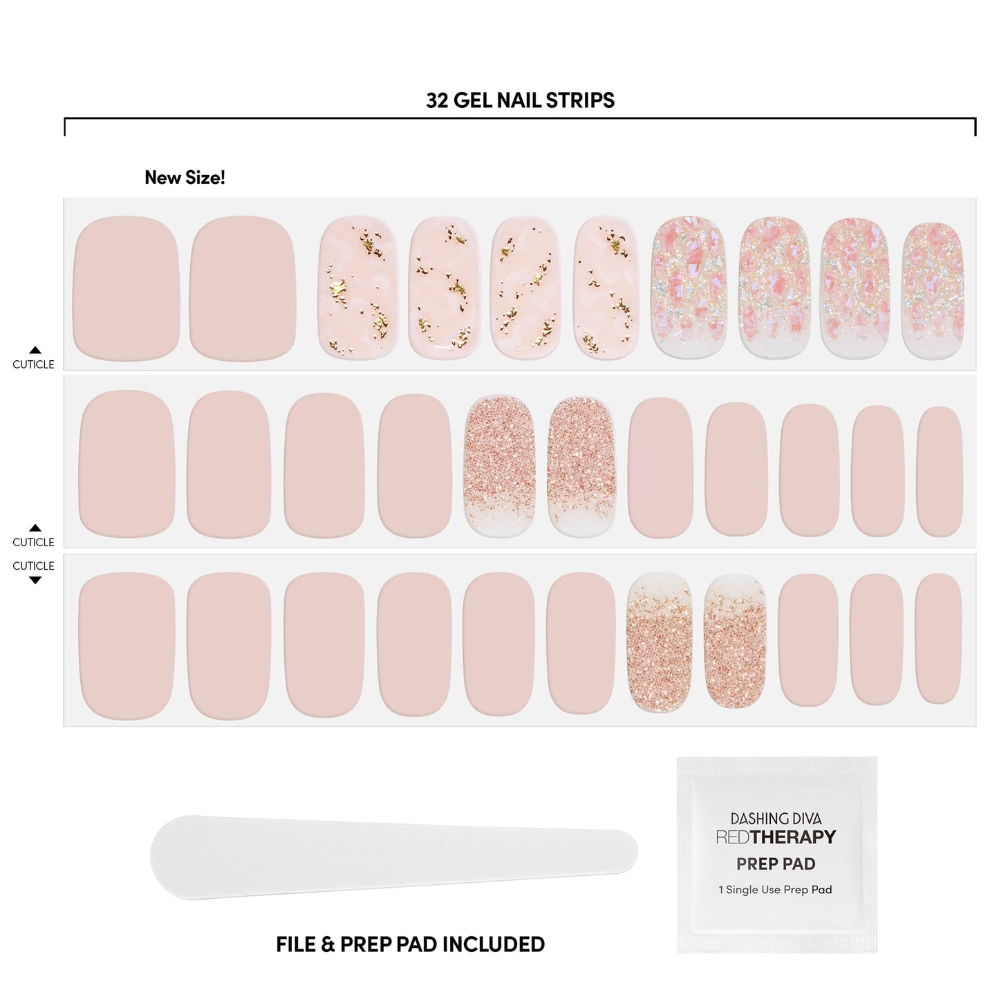 Dashing Diva Gloss Nail Strips - Crystal Clear - UV Free, Chip Resistant, Long Lasting Gel Stickers - Contains 32 Wraps, 1 Prep Pad, 1 File Beauty & Personal Care Dashing Diva