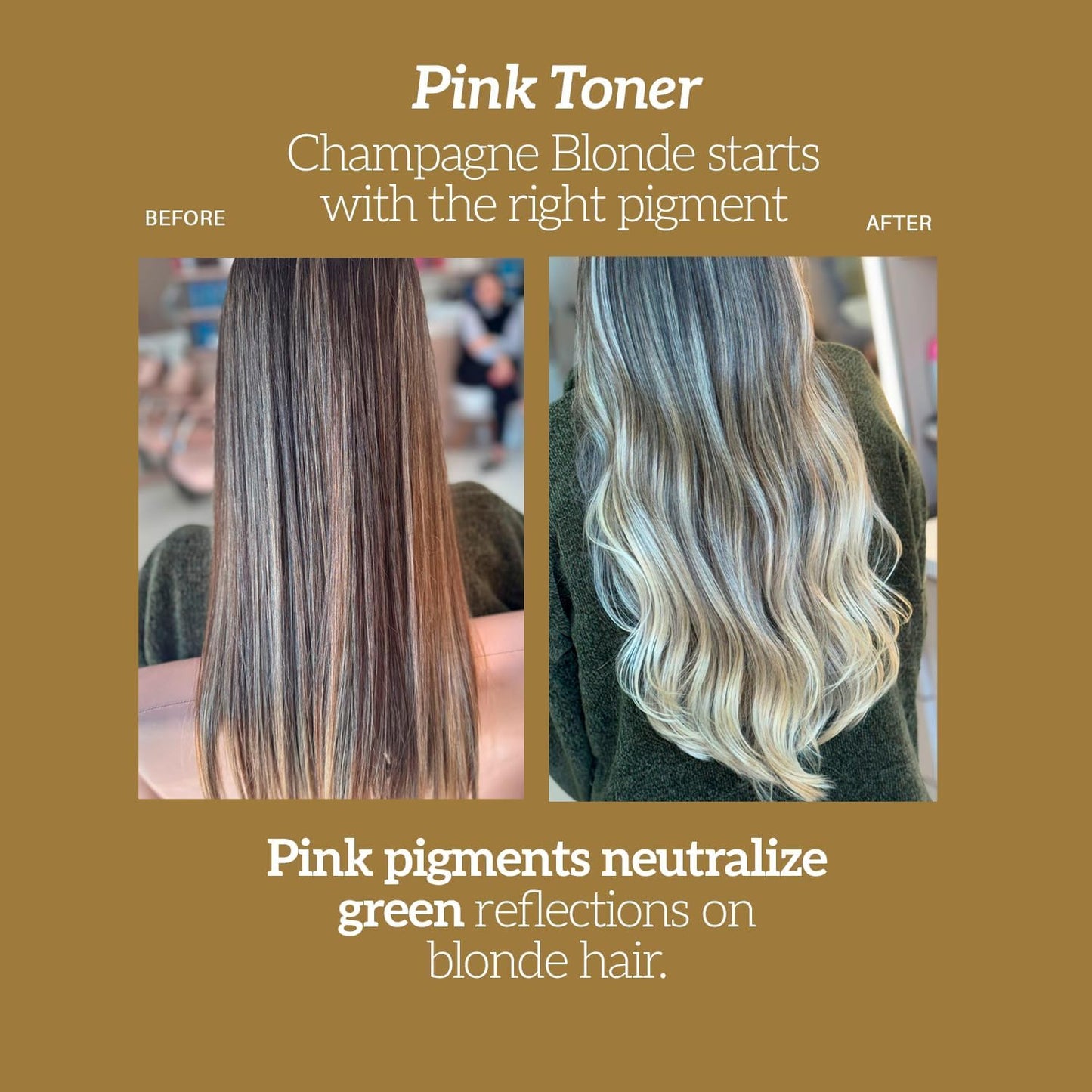 Robson Peluquero Pink Toning Kit | Hair Toner Gloss + Shampoo | Creates Champagne & Neutral Blonde for Brassy, Bleached & Highlighted Hair, Hydrates