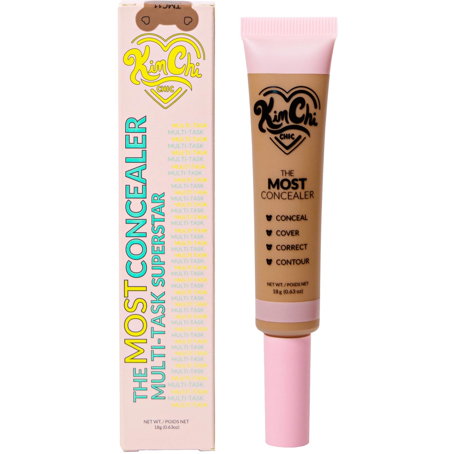 KimChiChic Beauty The Most Concealer | Full Coverage Water Resistant Multi-Use Concealer | Conceal, Correct, Contour & Highlight | Matte Satin Hybrid