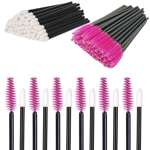 Disposable Lip Wands and Mascara Wands, 100pcs each package total 200pcs Lip Applicators Mascara Makeup Applicator Lip gloss Tool Makeup Make Up Lip