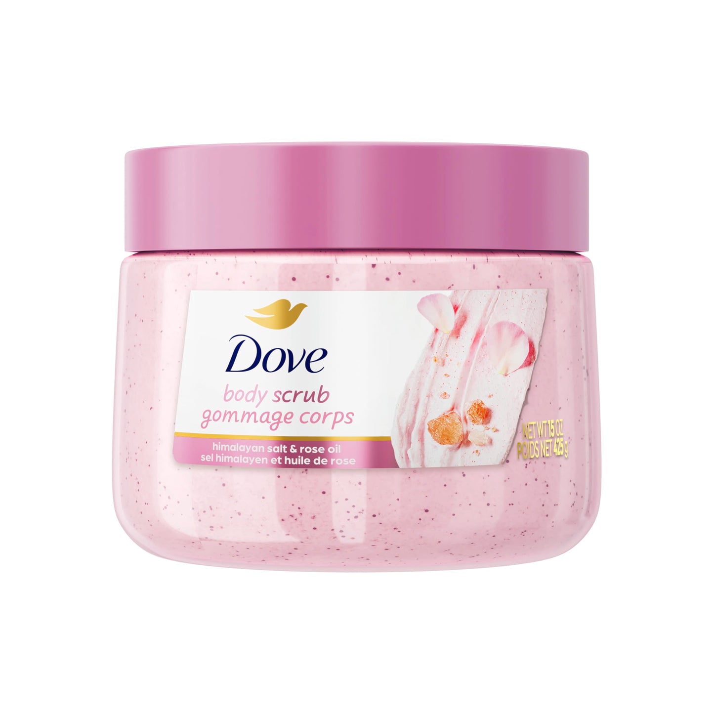 Dove Himalayan Salt & Rose Oil Body Scrub Exfoliates and Deeply Nourishes for Smooth, Radiant Skin 15 oz Beauty & Personal Care Dove