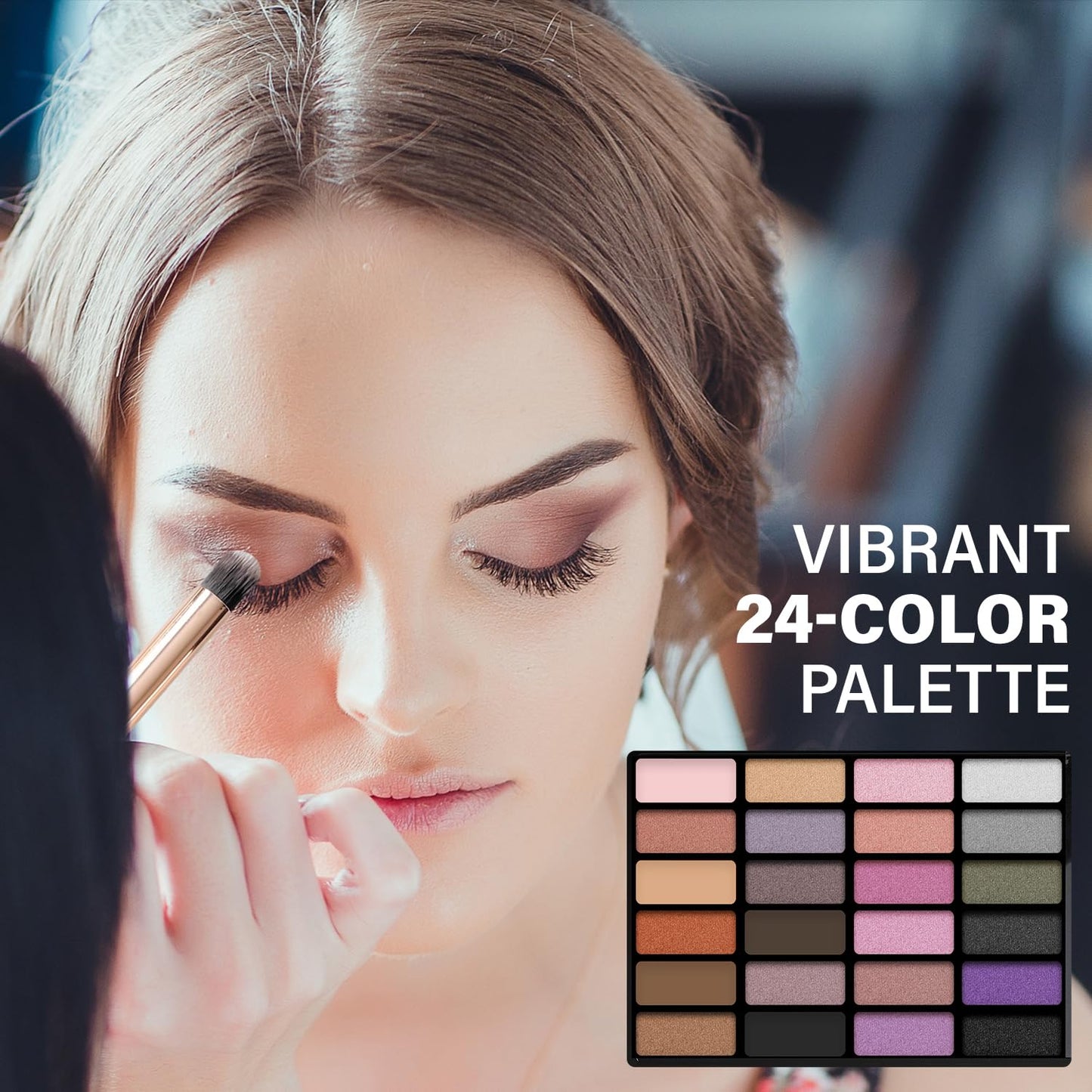 Profusion Cosmetics 24 Shades Eyeshadow Palette - Complete Eye Makeup Kit with Brow & Eyeliner Pencils, Dual Foam Applicator and Tweezers…