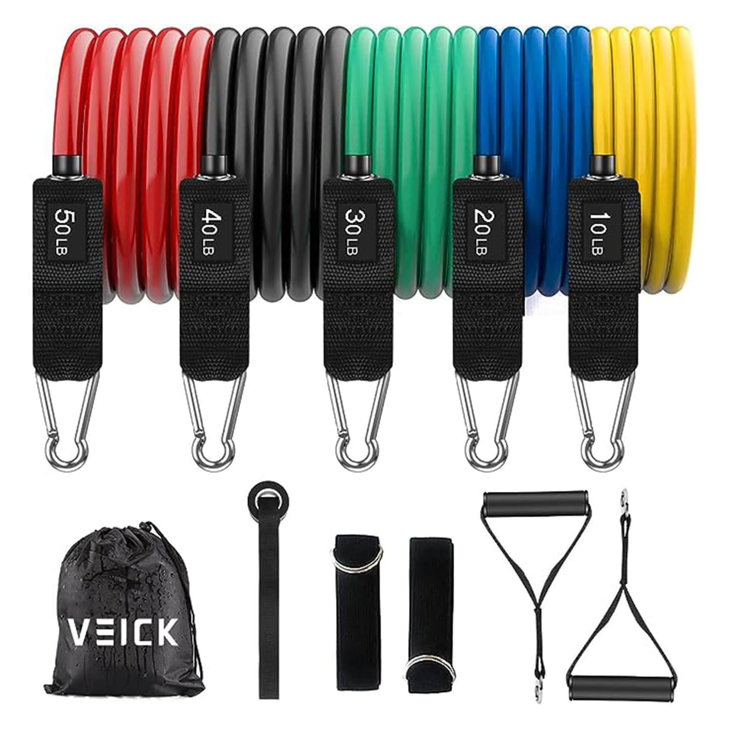 VEICK Resistance Bands, Exercise Bands, Workout Bands, Resistance Bands for Working Out with Handles for Men and Women, Exercising Bands for Fitness…