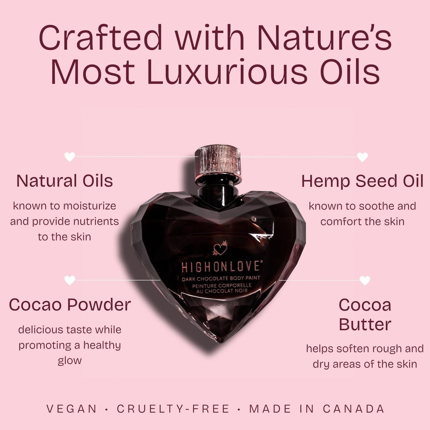 High On Love Dark Chocolate Body Paint - Vegan, All Natural Body & Face Paint Made with Real Cocoa and Hemp Seed Oil - Ingestible, Easy to Clean