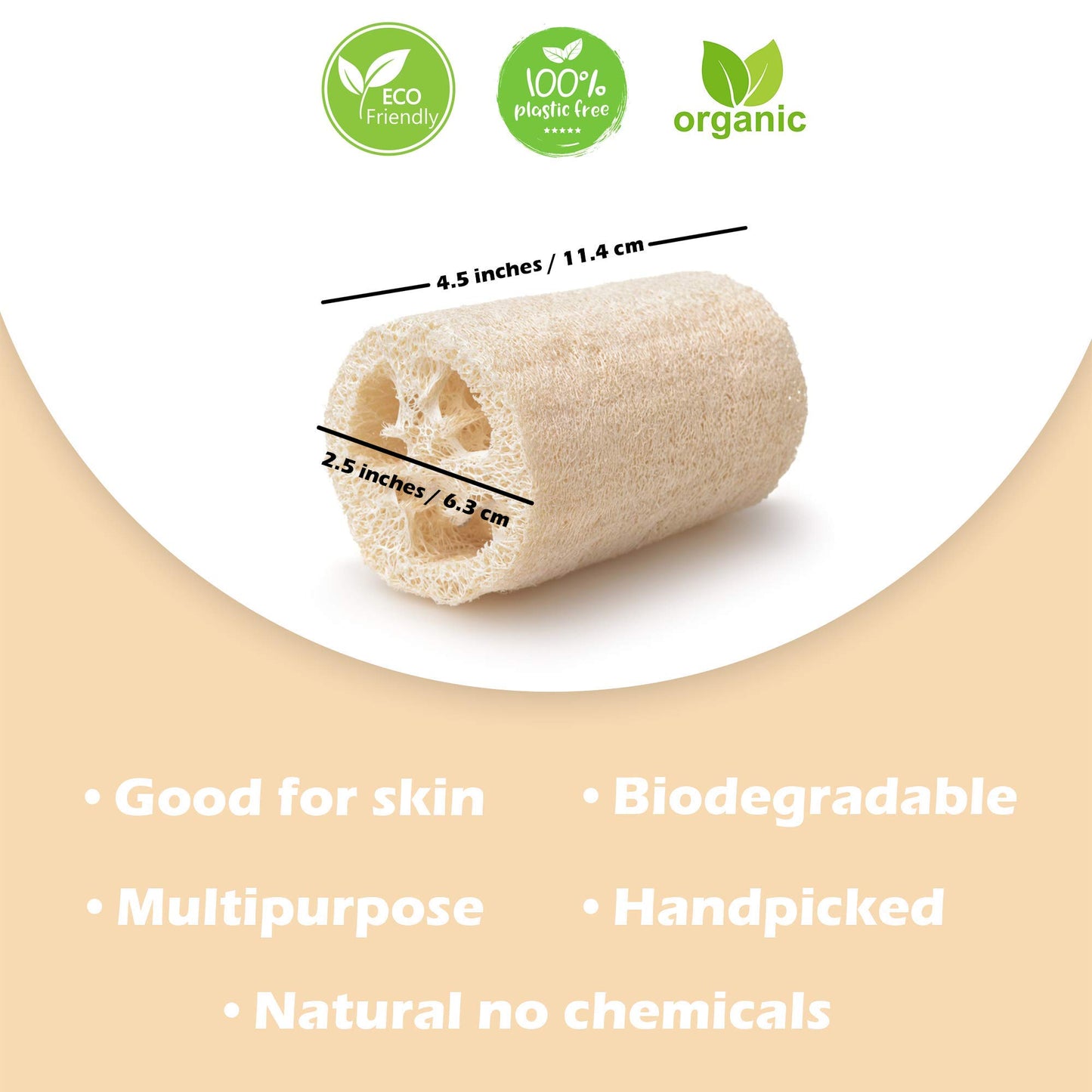 Indigenous Living - Natural Loofah for Bathing Exfoliating Scrubbers | Organic Bath Sponge for Spa Shower | Face, Back and Body Scrubber |