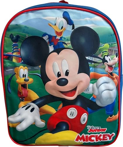 Ruz Mickey Mouse Toddle Boy 12 Inch Mini Backpack (Blue-Red)