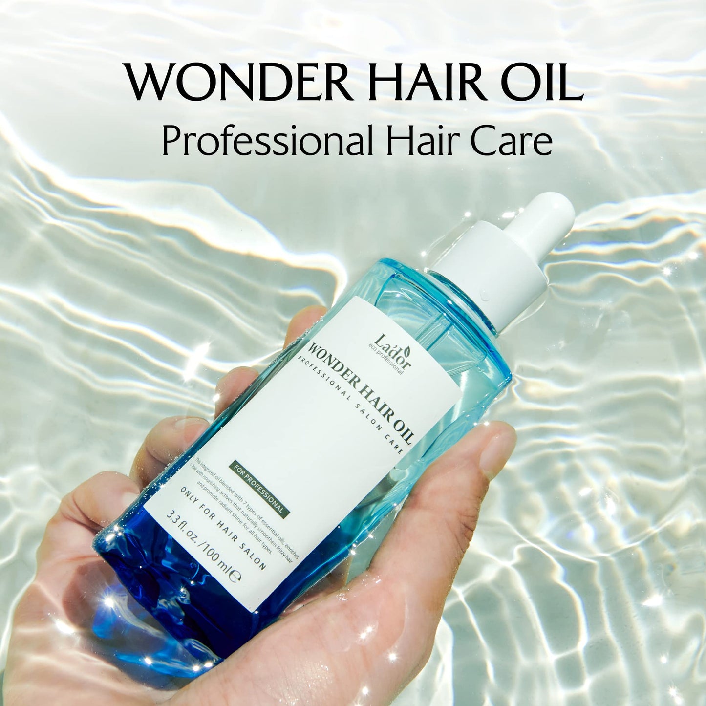 LADOR Wonder Hair Oil Anti Frizz Leave-In Lightweight Protein Coditioner - Squalane Argan Avocado Oil for Dry Static Damaged Bleached Hair Defrizz