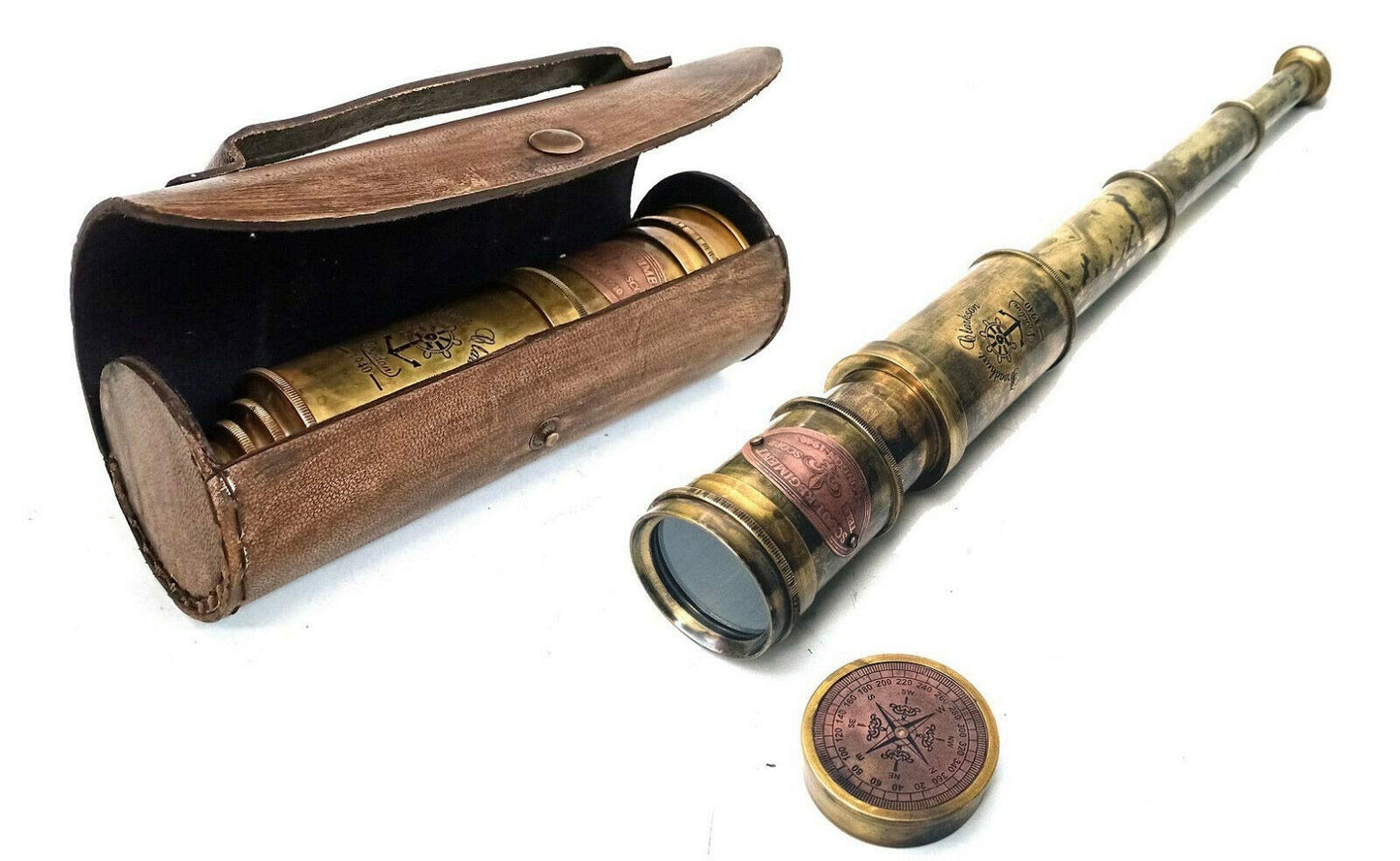 Scout Regiment Brass Telescope 19" – Antique London 1940 Broadhurst Clarkson Spyglass Replica with DF Lens & High Magnification