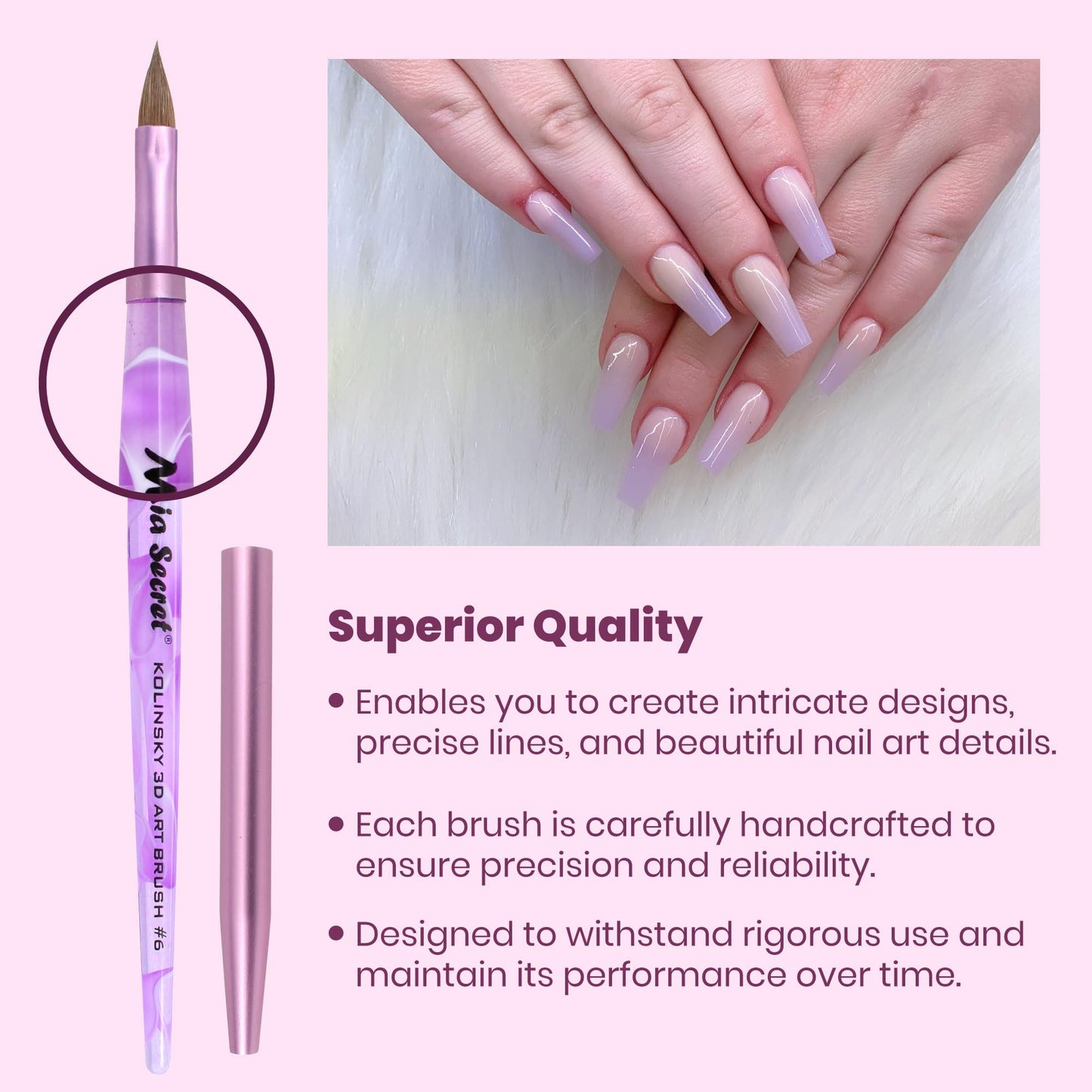 Nail Brushes with Kolinsky Squirrel Hair by Mia Secret Store Beauty & Personal Care Mia Secret