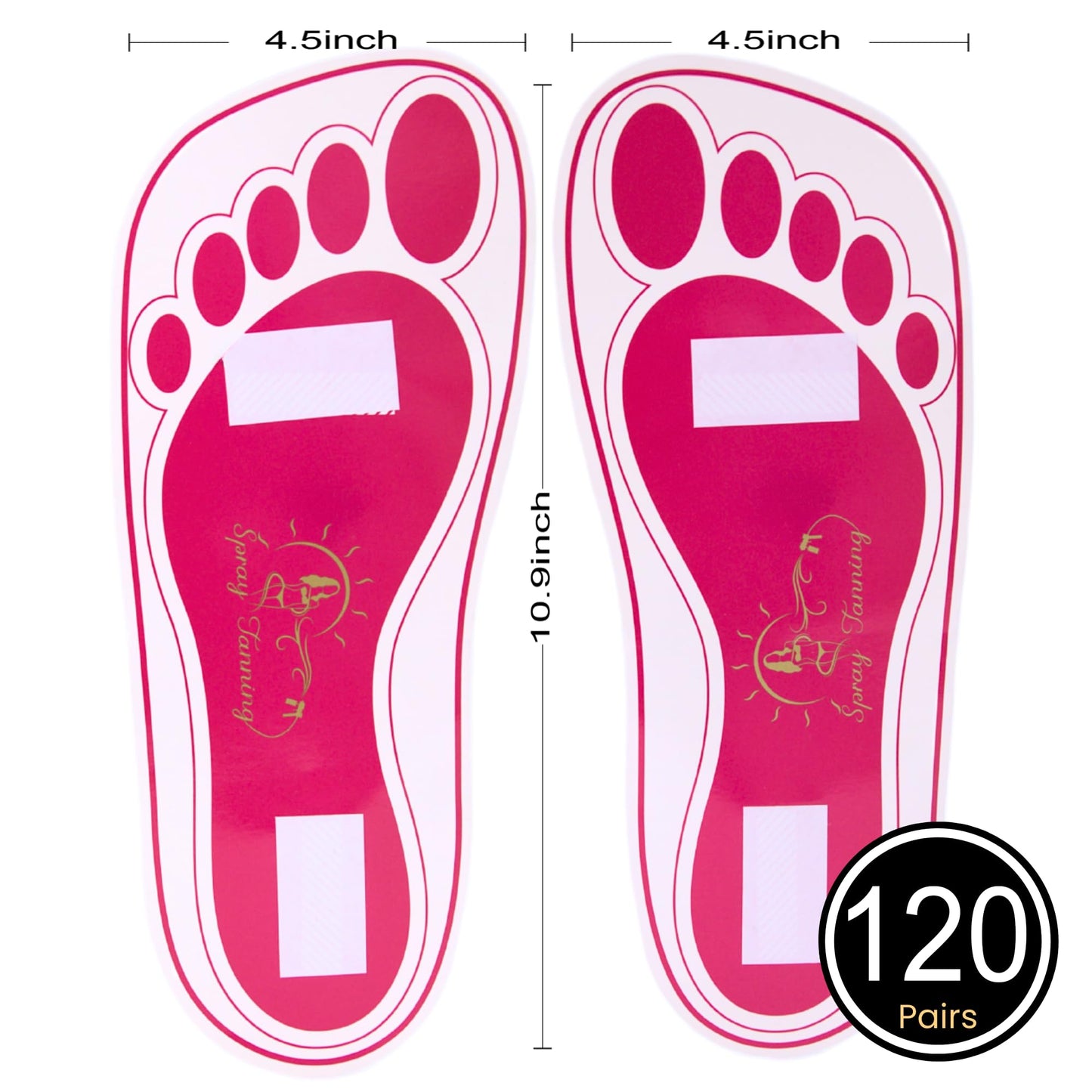 120Pairs(240Feets) Disposable Stick Spray Tanning Feet Pads Perfect for preventing spray tan solution,Deluxe & Hygienic Spray Tan Feet Pads-Ideal
