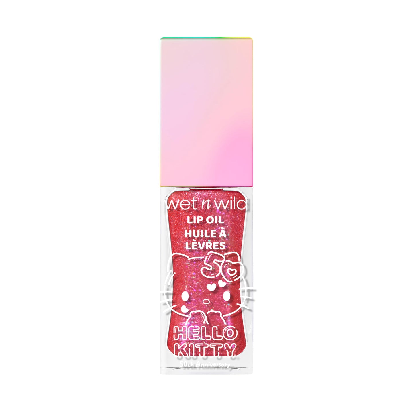 wet n wild Hello Kitty Glitter Lip Oil, New 10 Oil Infused Formula, Warm Apple Pie Lightly Scented, Sparkly Bold Colors, Cruelty-Free & Vegan -