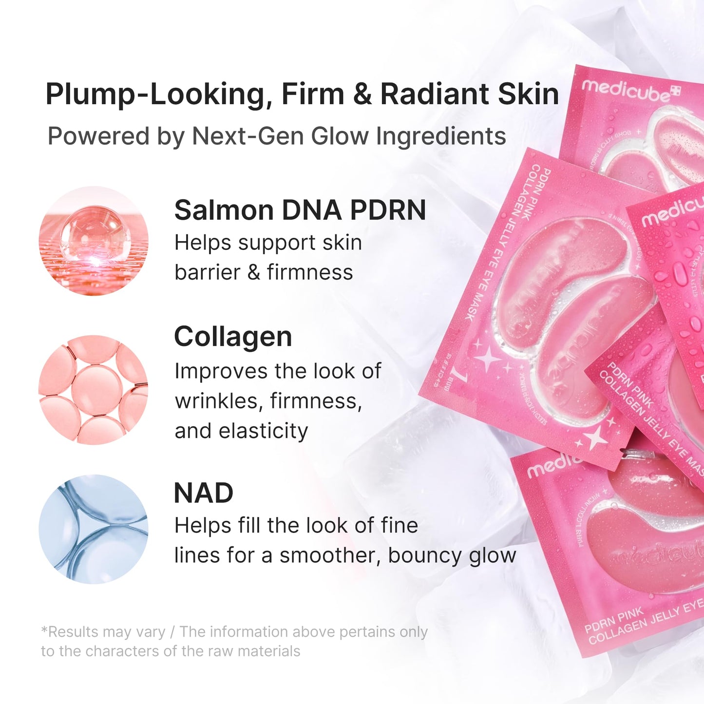 medicube Jelly Eye Mask PDRN Pink Collagen | Hydrogel Eye Patches with PDRN, Collagen, NAD | Refreshing for Puffy, Tired Eyes | Firming for Look Beauty and Personal Care medicube