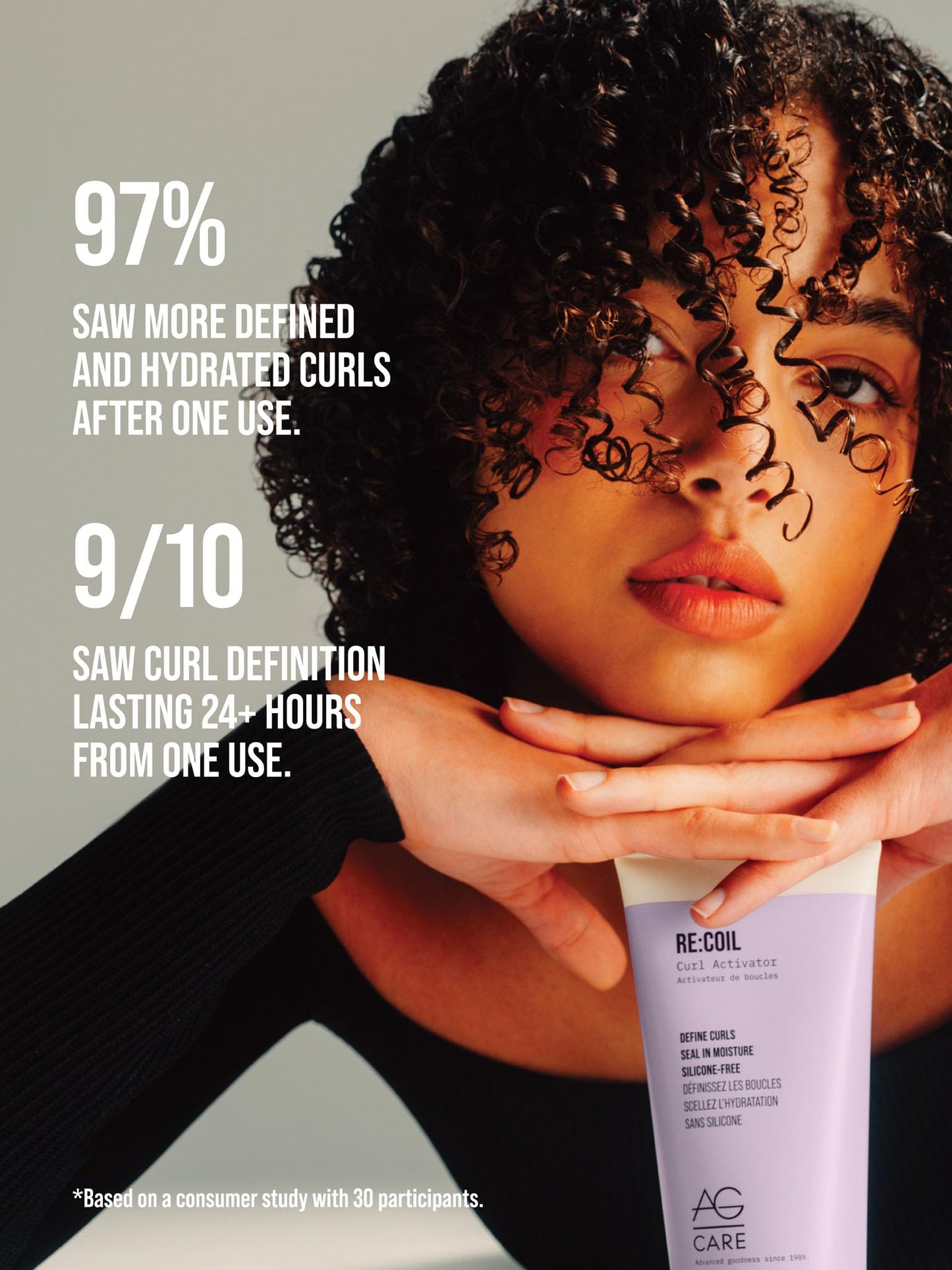 AG Care Re:Coil Curl Activator Curl Cream Award-Winning Curl Creating Complex - Ultra-Nourishing Curly Hair Cream for Defined, Healthy Curls, 12 Fl Oz