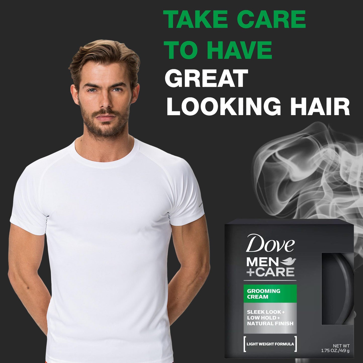 Dove Men+Care Grooming Cream, 3 Pack Hair Styling Cream for Men, Lightweight Formula, Defines and Conditions with Low Hold for Easy Styling