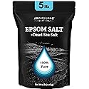 Aromasong Epsom Salt with Dead Sea Salt for Soaking - Bulk 5 Lb - 100% Pure Bath Salt, Foot & Muscle Soak